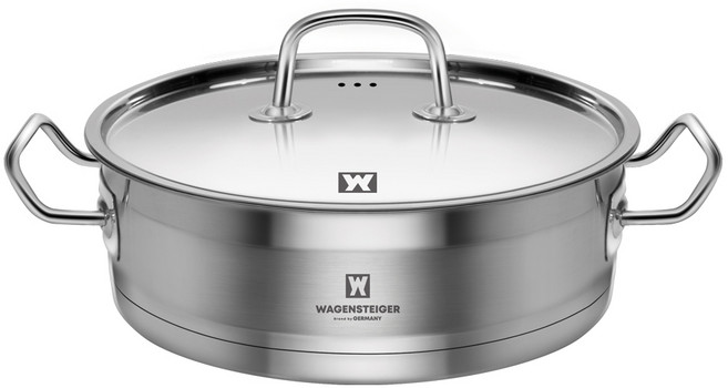 WAGENSTEIGER 電磁爐適用Skal系列附蓋不鏽鋼雙耳湯鍋, 單色, 26cm, 1組