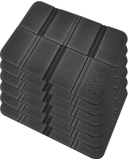 블럭마트 1인용접이식 캠핑 등산매트 6p, 블랙