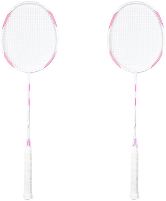 SmaxKorea 超輕碳纖維羽球拍 2支組 粉色, 1組, 單品