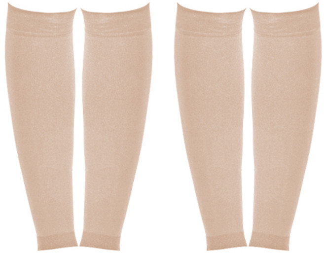 小腿彈力襪 米色 2雙組, 1組