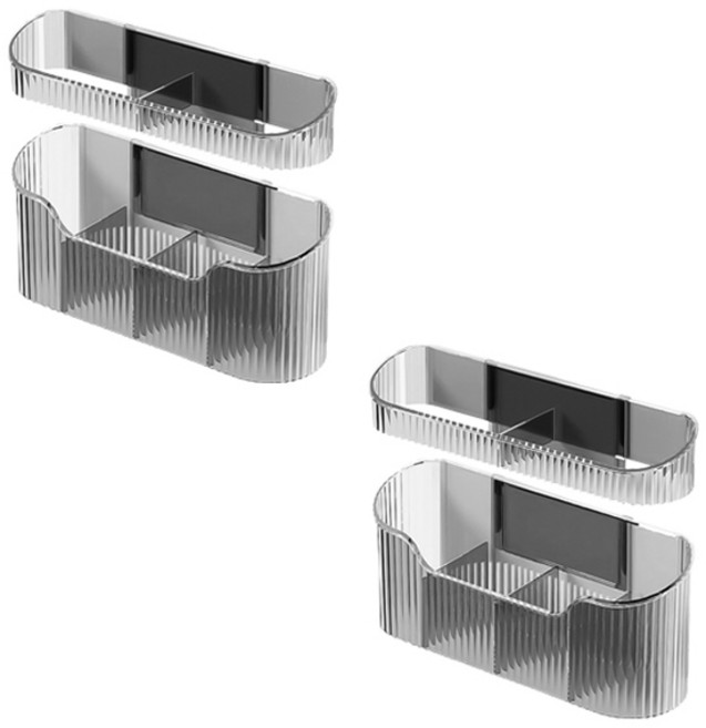 블럭마트 벽걸이 우산 수납선반 더블 세트, 그레이, 2세트