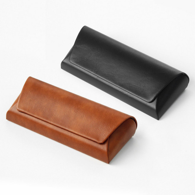 라피던트 남녀공용 슬림 가죽 선글라스 케이스 2종 세트