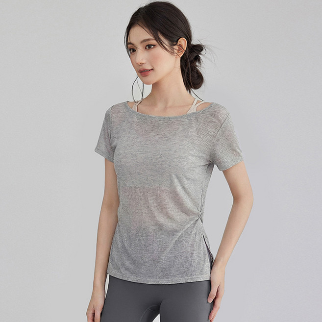 씨오브비 여성용 보트넥 밑단 트임 커버업 반팔 티셔츠