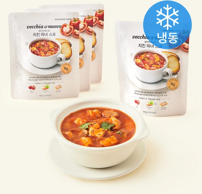 베키아에누보 치킨 마녀 스프 (냉동), 300g, 4개 - 쿠팡