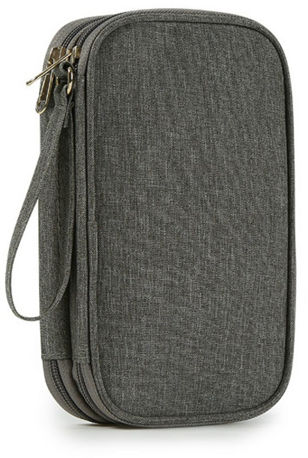 고민고밍 충전기 보조배터리 여행 양면 파우치, 그레이, 1개