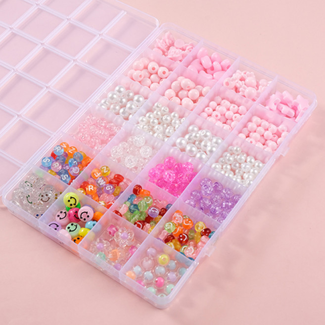 윰스 DIY 24색 비즈팔찌 반지 만들기 세트, 타입 C, 1세트