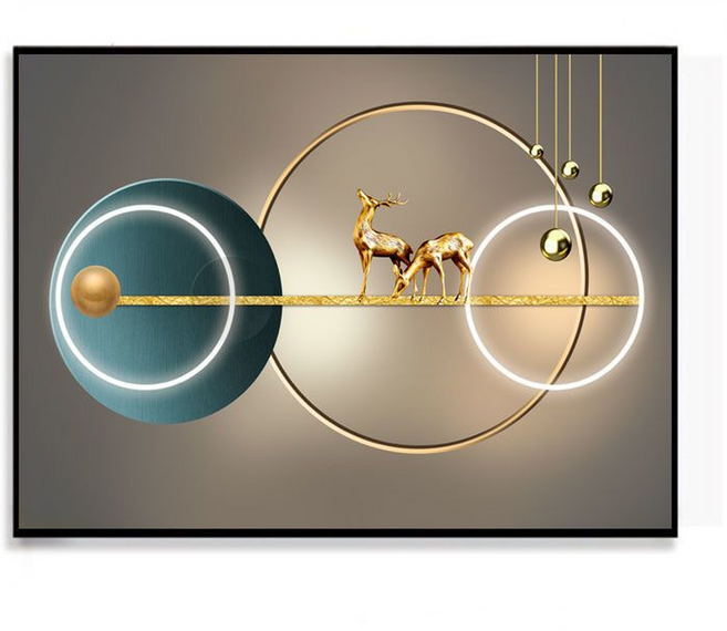 트레오바 거실 고급 스위치 박스형 장식 그림 복루와 축복, 블랙