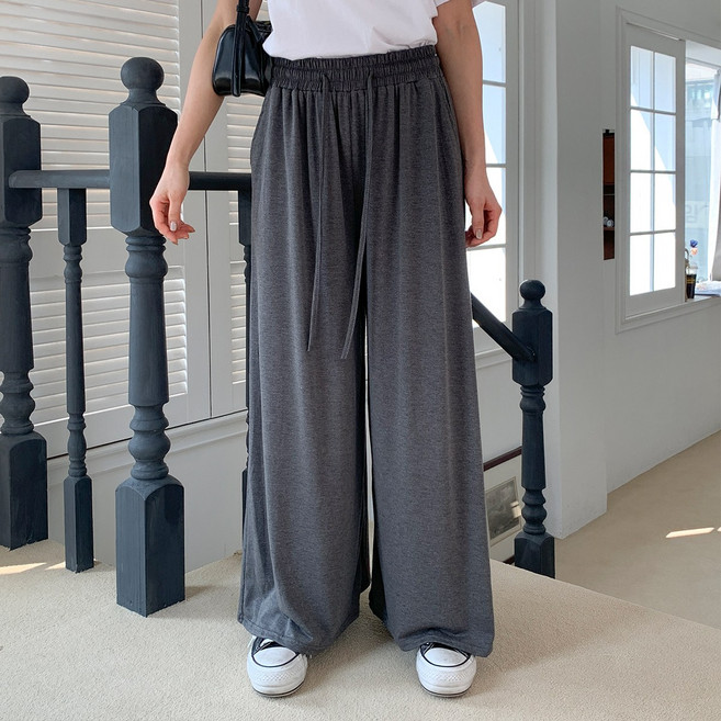 린다샵 여성용 르디나 허리밴딩 찰랑 루즈 와이드 팬츠 cppt13712k43