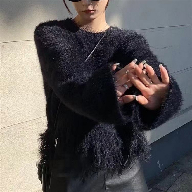 I AM MONG 女款下擺流蘇針織衫