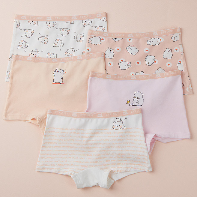 스콕스 여아용 학생 사각 드로즈 5종 세트