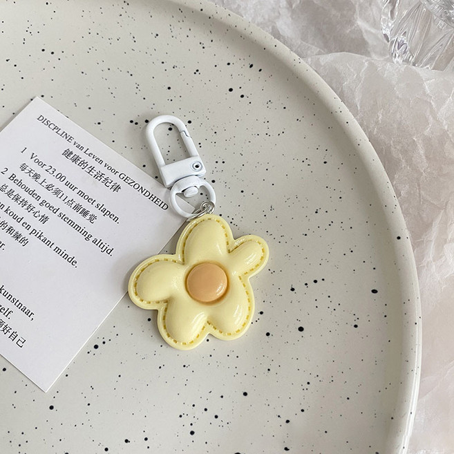 도림 데이지꽃 미니 자동차 키링, 1개, 옐로우