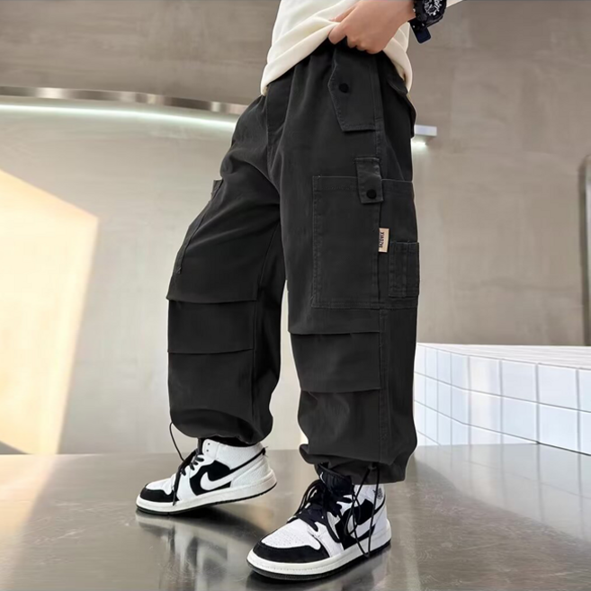 Misopapa 兒童款 Venom 褲腳抽褶工裝褲