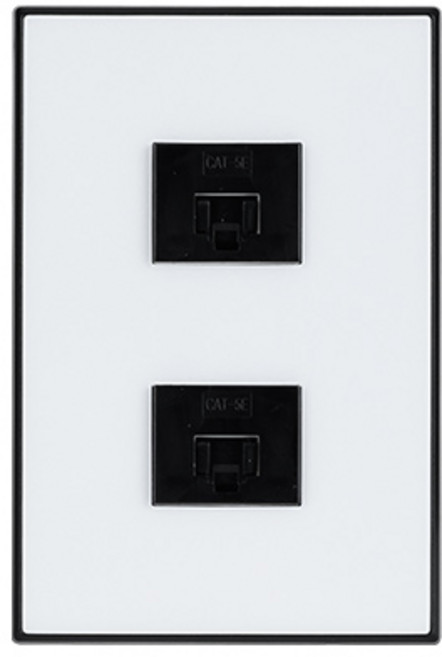 틸인스 인터넷 8P 2구 콘센트 블랙화이트, 1개