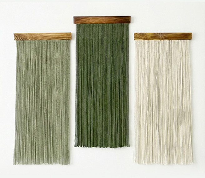 德芙洛科默斯 北歐波西米亞風流蘇掛毯壁掛室內裝飾3件組, 鼠尾草綠, 酪梨綠, 奶油白