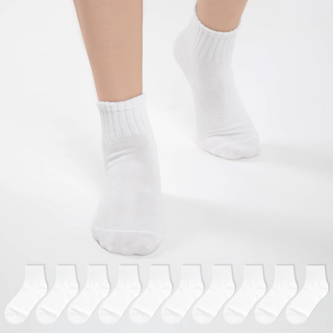 시너싹스 여성용 스쿨 카바 굵은골지 단목 양말 10켤레 세트