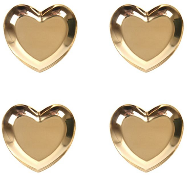 대한몰 미니 메탈 트레이 4p, 하트 골드
