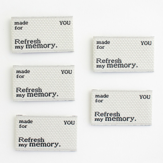 yarna My Memory 레터링 빈티지 디자인 패브릭 면 라벨, 아이보리, 5개