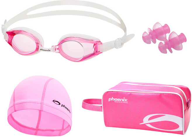 피닉스 수영용품 세트 PN-203, 핑크, 1개