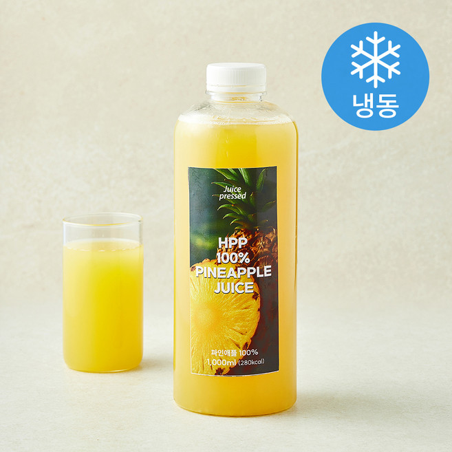 주스프레스드 HPP 100% 파인애플 쥬스 (냉동), 1개, 1L