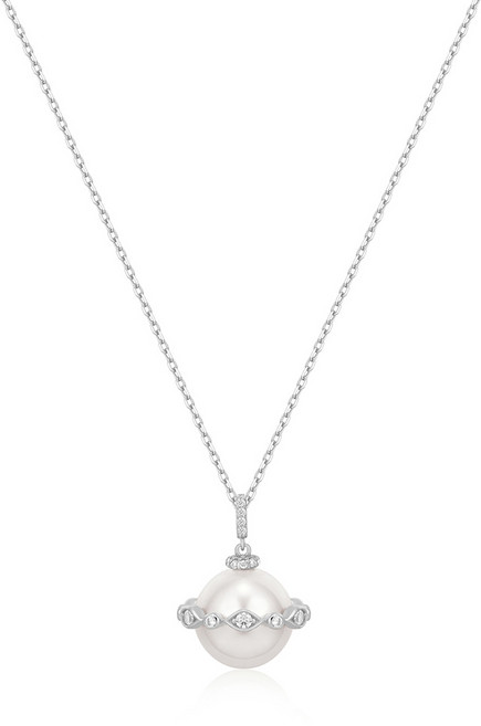 아니아하이에 여성용 쉘 펄 헤일로 이블아이 925 실버 목걸이 N075-02H
