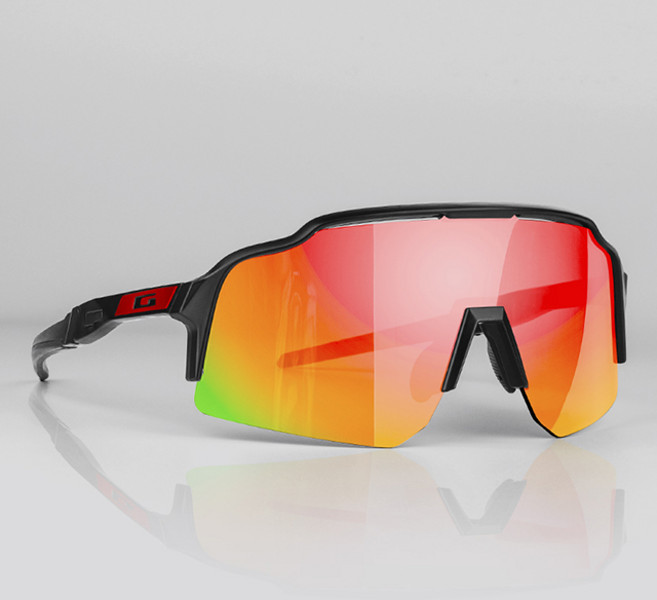 가빈 스타일호른 빅사이즈 스포츠 선글라스 G106 + 도수클립 세트, C03 블랙 레드미러렌즈(선글라스), 랜덤발송(실리콘링), 1세트