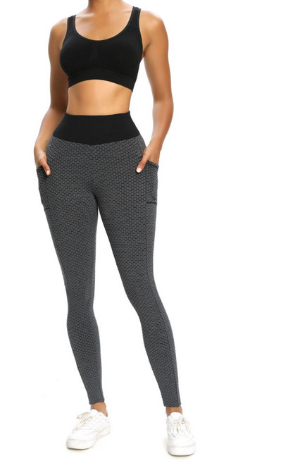 엘쏘 여성용 허니콤 플러스 사이즈 하이웨스트 요가 피트니스 레깅스