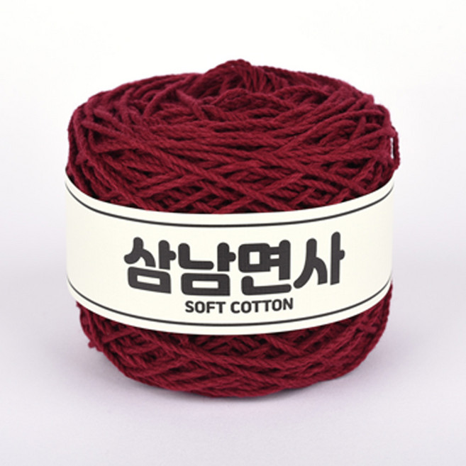 삼남뜨개실 삼남면사 코바늘실 12합 80g, 41 다크 레드, 1개