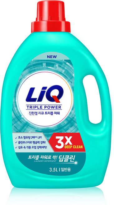 리큐 진한겔 딥클린 트리플파워 일반용 액상세제 본품, 3.5L, 1개