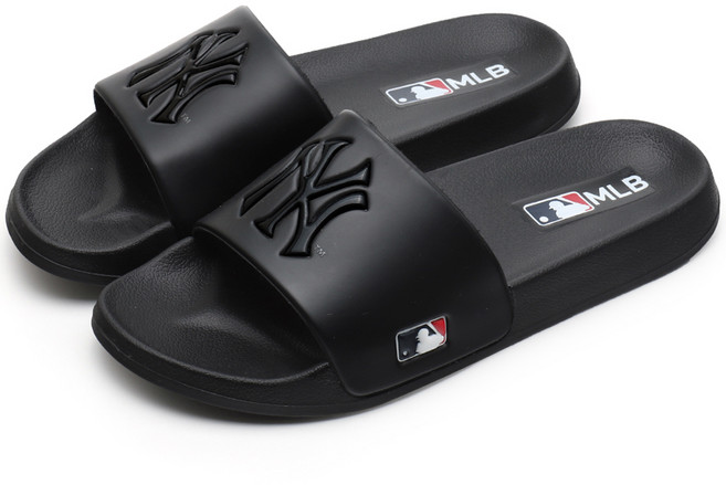 MLB 美國職業棒球大聯盟 紐約洋基 高階拖鞋, 黑色的, 230mm