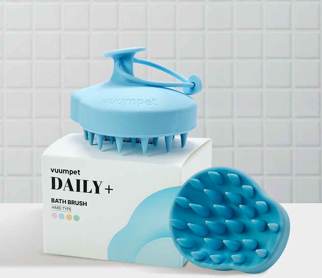 붐펫 반려동물 목욕 실리콘 하드 타입 브러쉬, 스카이블루, 1개
