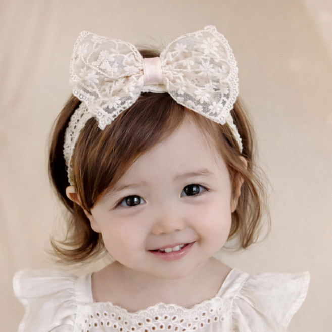 우주아이 버터플라이 리본레이스 헤어밴드