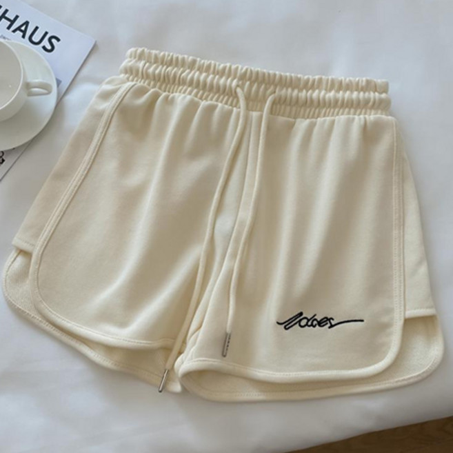 여성용 아이캔심플 캐주얼 자수포인트 라운드핏 밴딩 숏팬츠
