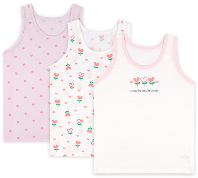 메이키즈 여아용 하트플라워 런닝 3종 세트