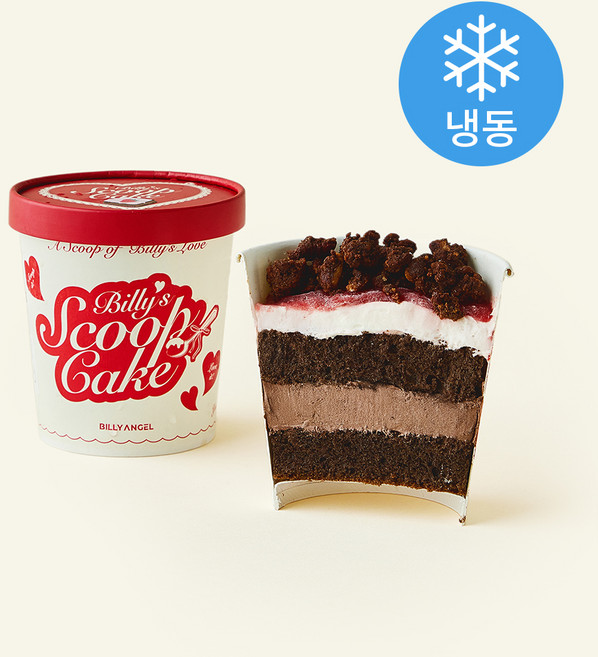 빌리엔젤 파인트 딸기 요거트 초코 케이크 (냉동), 200g, 1개