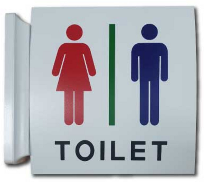 쁘띠팬시 돌출 표지판 F25040, 1개, 남녀화장실