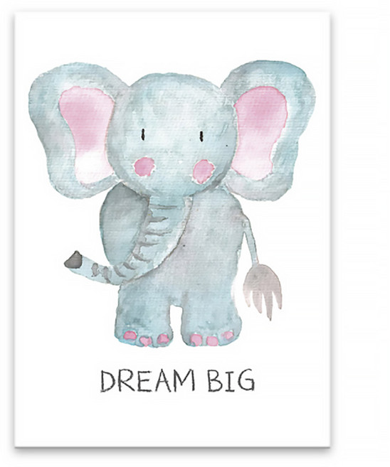 마켓에이 동물 레터링 캔버스 포스터, 코끼리