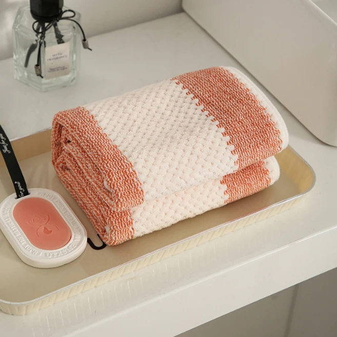 소니오 스트라이프 소프트 샤워 바스타월 280g 폴리에스테르사 대, 01 주황, 1개 - 쿠팡