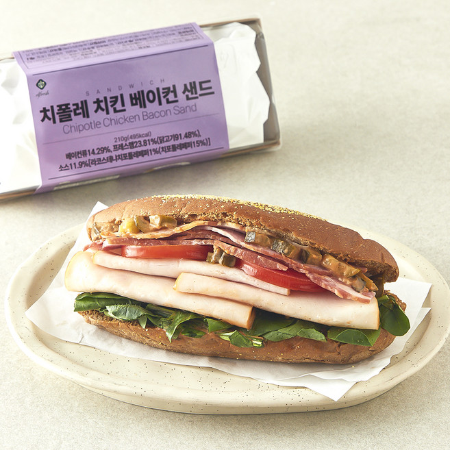 이엘후레쉬 치폴레치킨 베이컨샌드, 210g, 1개