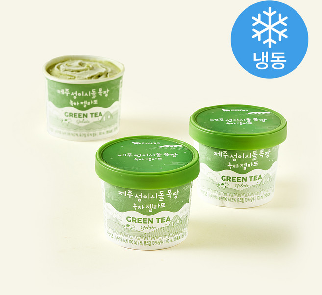 미스터밀크 제주성이시돌목장 녹차 젤라또 (냉동), 100ml, 3개입, 1개