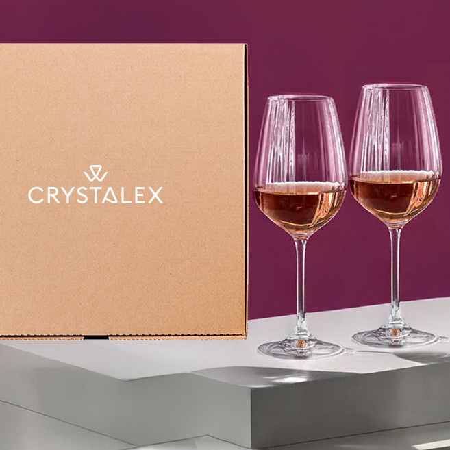 크리스탈렉스 워터폴 화이트 와인잔 2p 선물세트, 350ml, 1세트