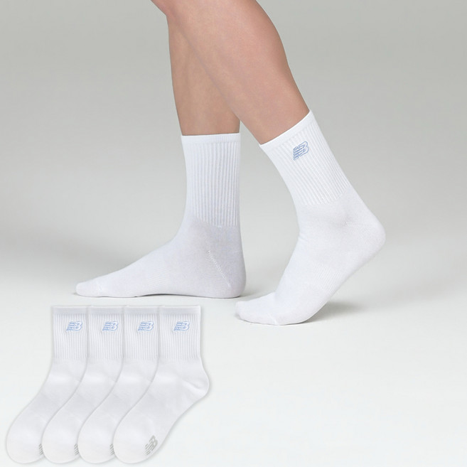 New Balance 男士彩色刺繡LOGO中筒襪 4雙入