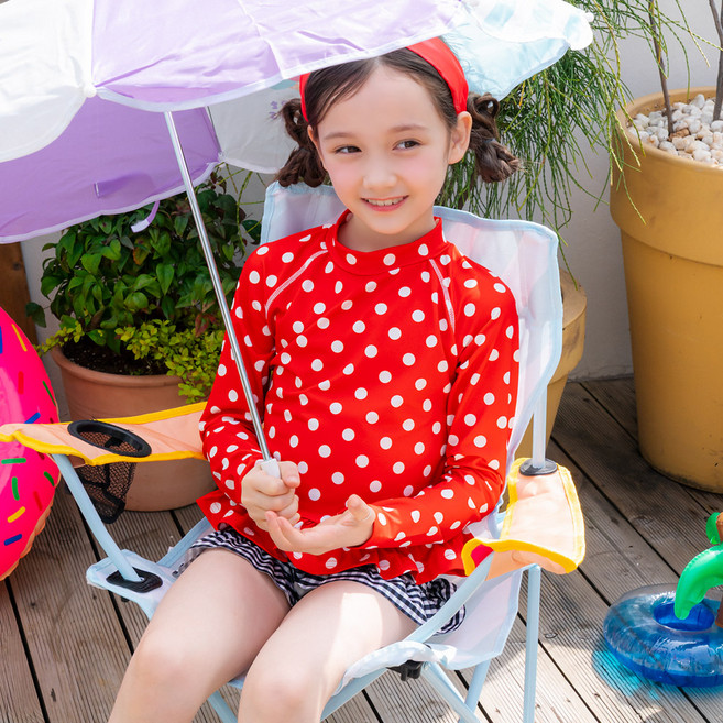 라라아망 도트 래쉬가드 세트