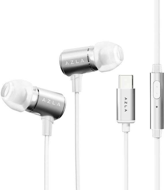 아즈라 트리뷰트 고품질 이어팁 DAC탑재 C타입 유선 이어폰, AZT-350C, 실버