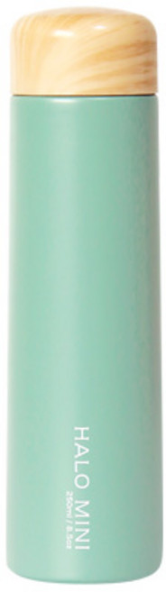 PUKO Halo仿木紋蓋迷你保溫瓶, 綠色, 250ml, 1個