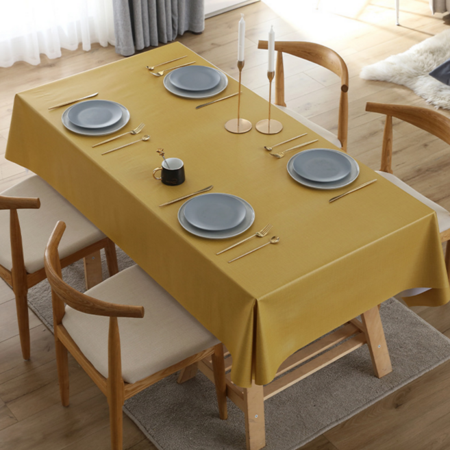 미니모 가죽 방수 식탁보, 옐로우, 80 x 120 cm, 1개