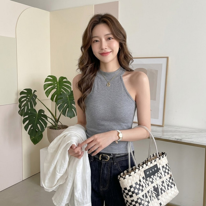 MarketA 女款夏季繞頸修身背心 M263-0733