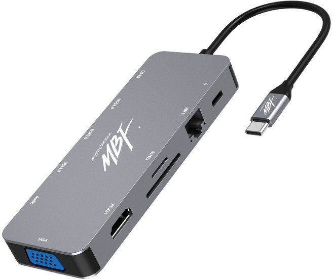 엠비에프 USB C TYPE 11 in 1 멀티 USB허브 MBF-UC11in1, 혼합색상, 1개