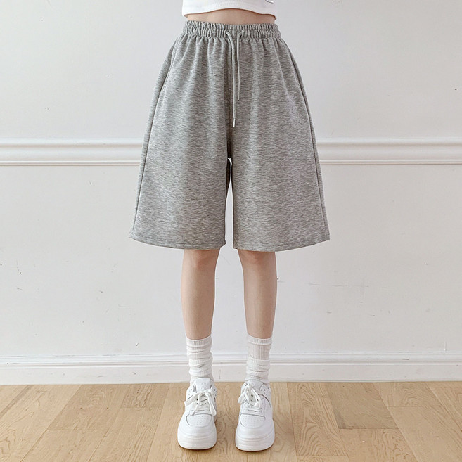 Planday 女性夏季日常單品 Denf 短版鬆緊五分褲