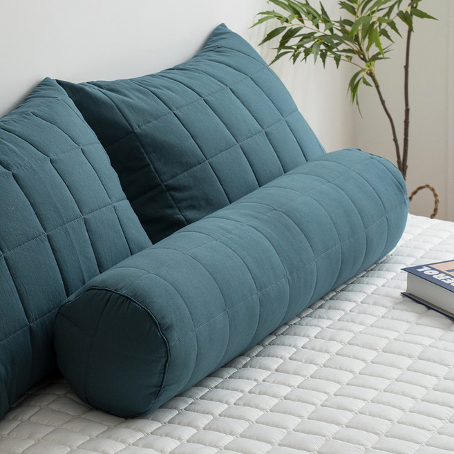 세라지오 푸딩소프트워싱롱허리 원형누빔바디필로우커버 솜포함, 딥그린