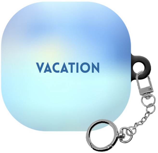 몬드몬드 포인트 배경 갤럭시 버즈 프로 / 버즈 라이브 하드 케이스 + 키링, Vacation, 1개